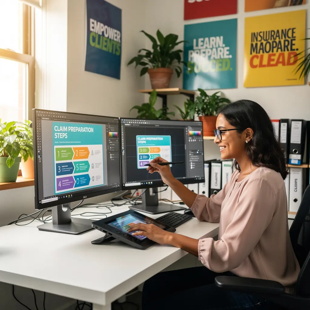 Kierowca analizujący instrukcje dotyczące zgłaszania roszczenia ubezpieczeniowego.